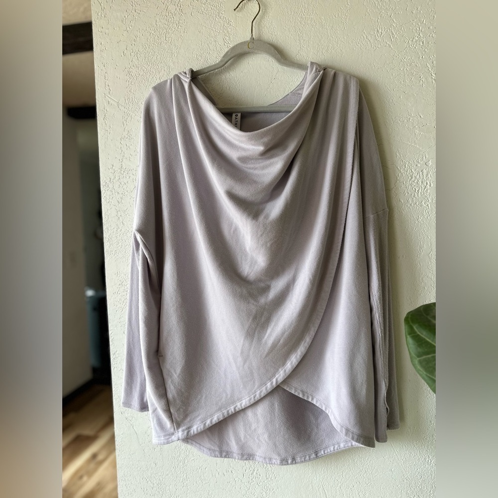 Athleta Purana Lilac Lavender Hoodie Wrap Hooded Sweatshirt Medium - Picture 6 of 10